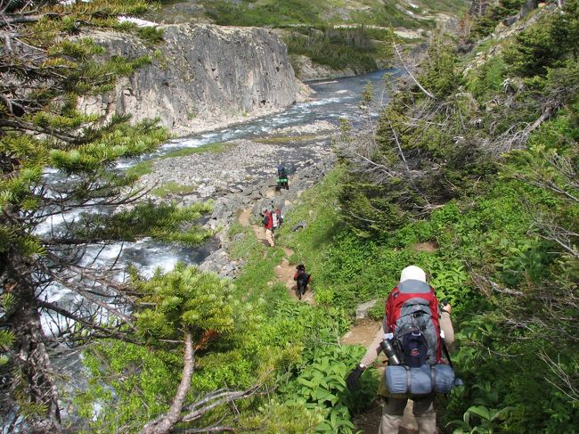 雪山を終え、緑の中をハイキング♪<br />ここまできたら、気持ちも体も楽です。
