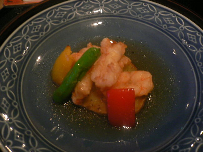 揚げ物　海老の天婦羅餡かけ