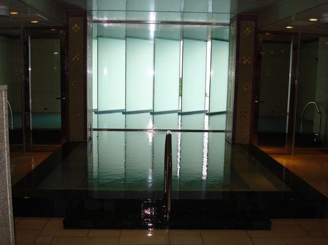 両脇から外に出られます。<br /><br />磨りガラスが斜めになっているので正面からは見えませんが重なっているところに行くと外が見えます。