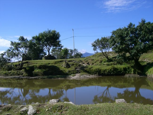 ハイキング中。