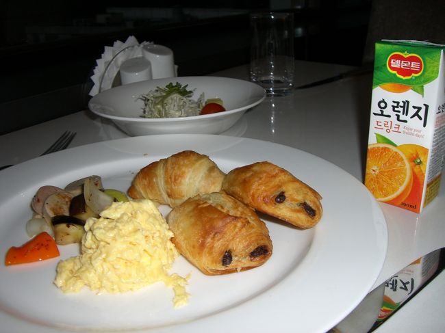 朝食付きだったので、一人でも平気<br />朝食を食べに行くと、一人の人がチラホラいて安心。<br /><br />ＡＭ９：３０にＣさんとホテルで待ち合わせしていたので、それまでの間に南大門市場へ一人で買い物に行くことに。<br />ホテルから歩いて１５分くらい。<br />朝は、空気が冷たく寒い〜。<br />いろいろ自分の物をガサガサ購入。<br />昨夜、遅くまでつき合わせたのでまだＣさんの姿がありません。<br /><br />時間まで無料ＰＣで遊んでると、走ってやってきた！<br />「遅れてごめんなさい」っと日本語で誤ってきた。<br />昨日遅かったこともあったので「ケンチャナヨ（大丈夫です）」っと私。<br />さて、今日１日は私のタドタドシイ韓国語で彼と過ごします。Ｃさんは、日本語２割くらいしか話せません。<br />しかし、彼の手には『指差し韓国語』（日本での出版）が握り締められてました。