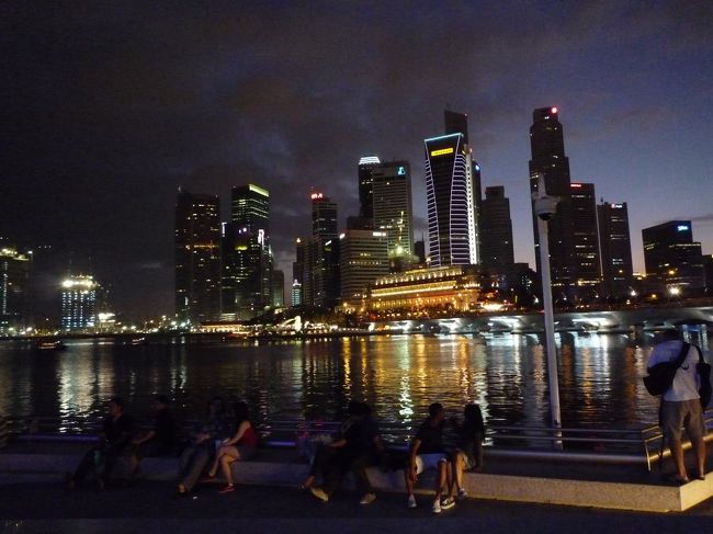 夜出歩いても安全なシンガポール。夜景もきれいです。エジプト料理は、揚げ物が多く、なかなか美味しいとは言えなかったので、シンガポールで美味しいシーフードや中華を堪能しました。