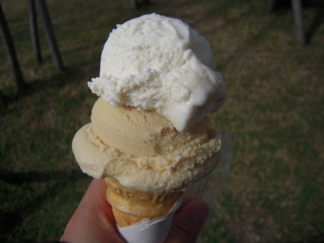 塩アイスも売っています。<br />これは、バニラとキャラメルですが。。