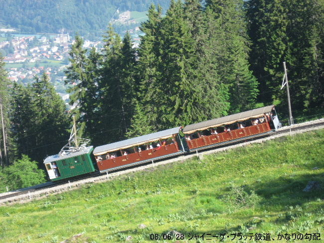 シャイニーゲ・プラッテ鉄道、急勾配を登る