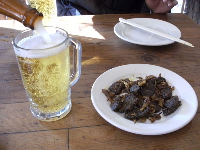 <br />　このカフェで喉の渇きを潤す・・・<br /><br />　ビールは地元のヒマラヤビール、つまみは水牛の肉だという、硬いけど美味かった、