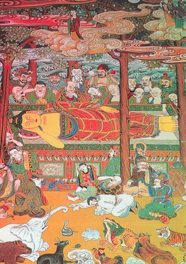 本堂の釈迦涅槃像です。