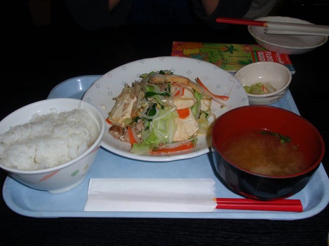 トーフチャンプルーとオリオン発泡酒の生をいただきました〜♪思ってた以上に美味しかったです！