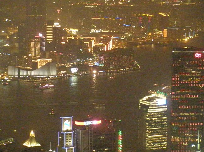 この日は、かなり曇っていたのですが、香港島側と九龍側がよく見えました。間を運行しているスターフェリーまで見えました。（さすが！？オリンパスの７倍ズーム）