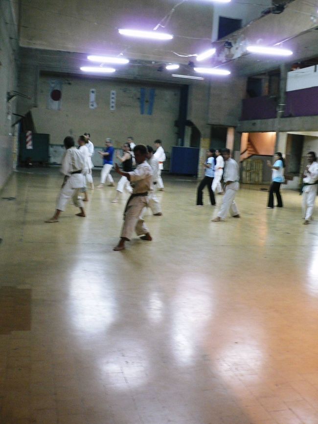 日本会館で日本拳法を学ぶアルゼンチンの人達。