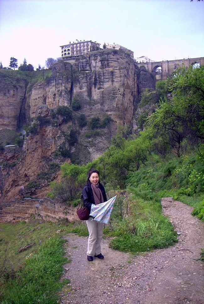 １０分掛って下まで降りてみる<br /> <br />そこから自由行動で、ヌエボ橋まで戻り渓谷へ下る道が有ったので１０分掛って下まで降りてみる。