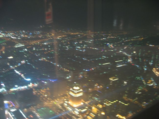 台北１０１から見た夜景。<br />ちょっと霞んでるのが残念。<br />意外とお昼に行ったほうがいいのかも。