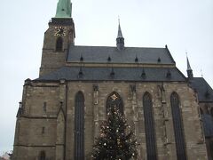 バルトロミュイ教会前の広場にはクリスマスツリーが
