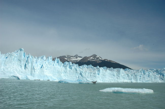 氷河の上に見えるのはセロ・ネグロ（1486ｍ）