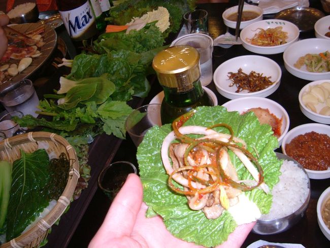 ７／１４　원조쌈밥집　このようにして食べます・・・
