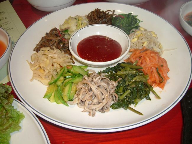 ７／１５　사월에 보리밥　この野菜をのせてビビンパプにします。<br />