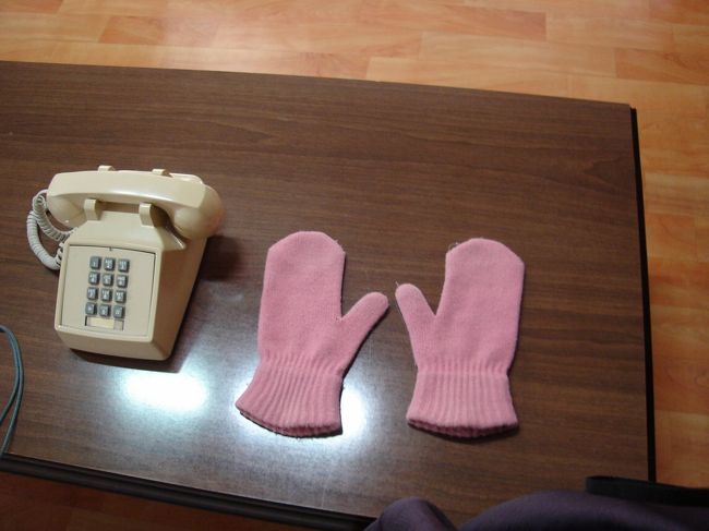 本物かな？？<br />ピンクの手袋もありました。