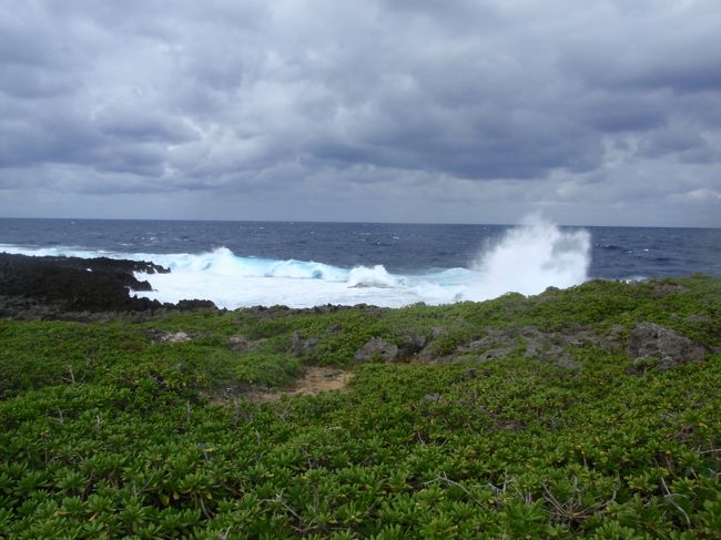 相変わらずの強い風に加え、海も大荒れ・・・ポツポツと降ってきたので雨か？と思ったら、大荒れの海からのしぶきでした。。。