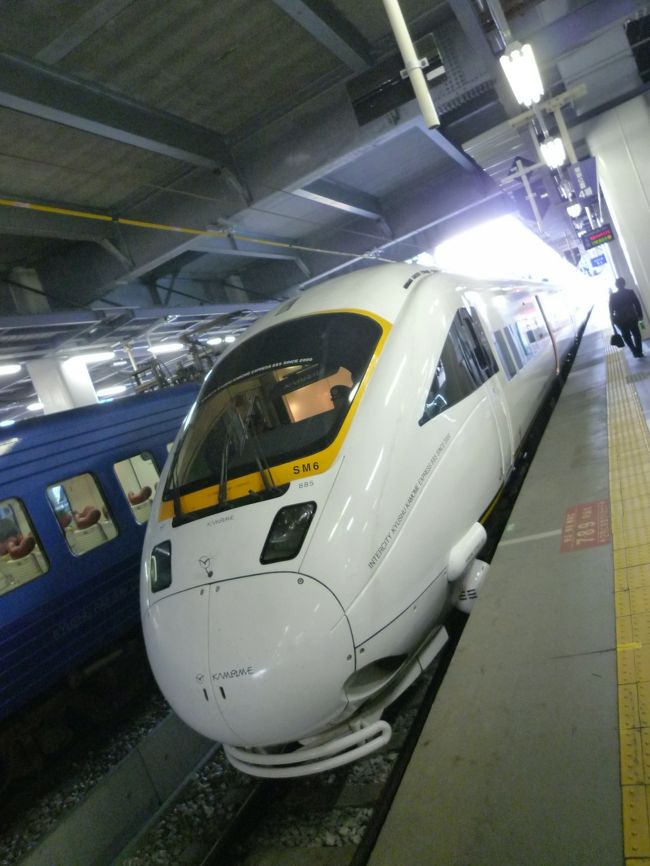 定刻0805に福岡着，地下鉄で宿泊先のホテルに荷物を置き，博多駅に戻る．0900にホームに上がる．0900発2011Mかもめ11号．