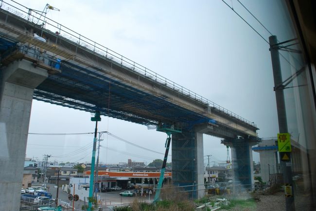 久留米付近では九州新幹線の工事が急ピッチ