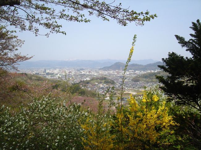 あっと言う間に頂上へ到着。<br />我妻連峰と福島市内が一望できます。<br /><br />桜が咲いていたらもっとキレイだったでしょうに･･･。<br />来るのがちょっと遅かったようです。