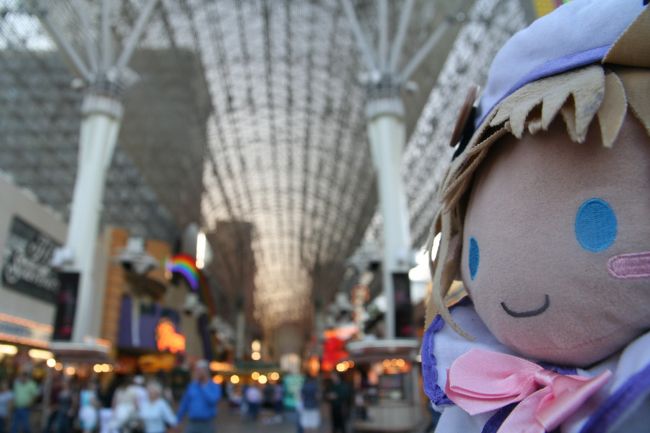 そして、向かった先は、<br />FREMONT STREET EXPERIENCE！<br /><br />Deuceで、ダウンタウン方面に向かい、<br />終点のひとつ手前でおります。<br /><br />わふー。<br />今回、これをハイビジョンで録画したかったのです！