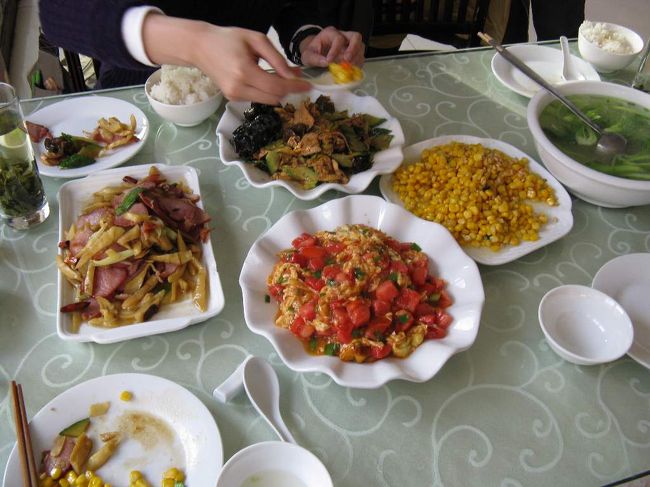 西寧最後の食事。<br />トマトがおいしかった。この辺りで高山病対策の薬としてダイアモックスをドーピングする。