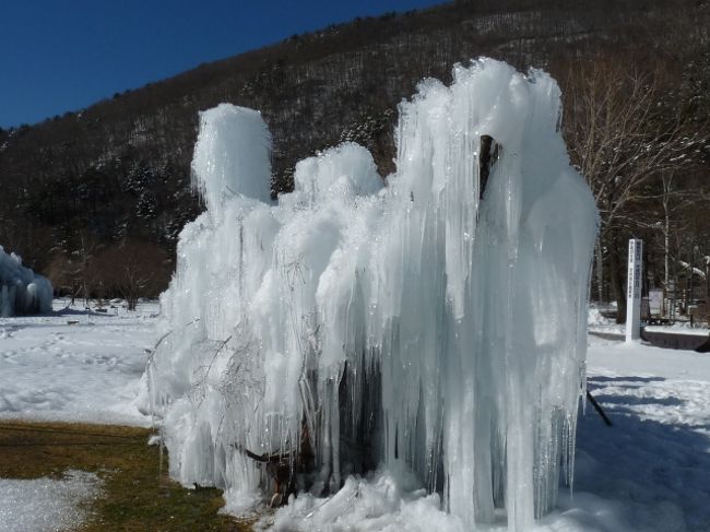 ←2m以上あるモニュメント<br /><br />どうやら毎年行われているイベントのようですが<br />まだ氷の出来がよくないみたい。<br /><br />他サイトの去年の写真等を見ると<br />もの凄い事になっていました。