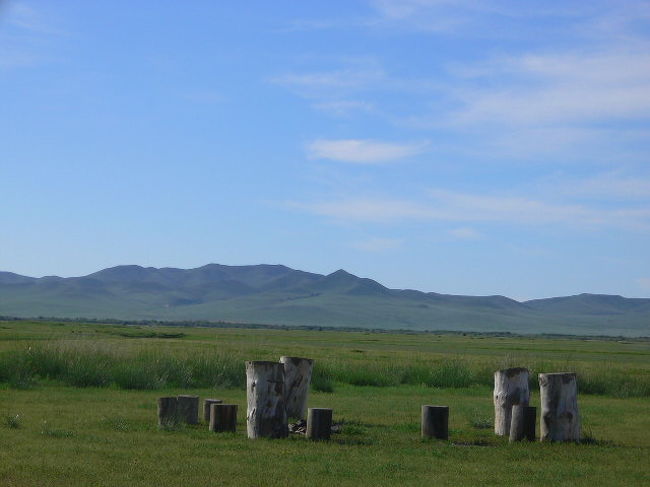 ゲルの扉を一歩出ると　この風景が広がっています。とにかく広い！
