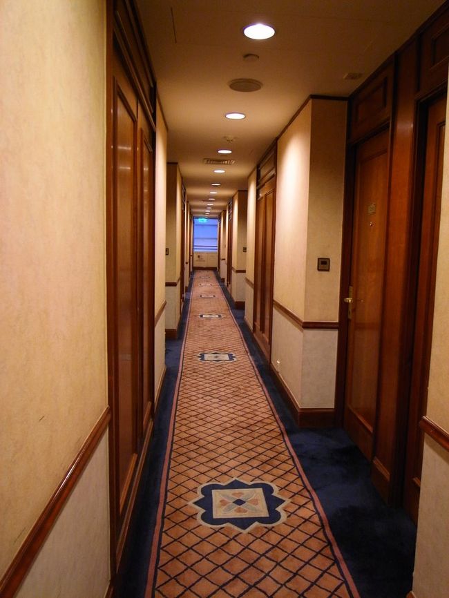 ホテルの廊下は、こんな感じ。<br />私たちは９Fでした。