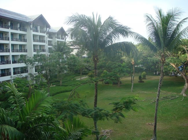 ホテルの部屋から中庭の様子です。<br />熱帯的な植物とリゾートといった雰囲気を兼ね備えた素晴らしいホテルでした。