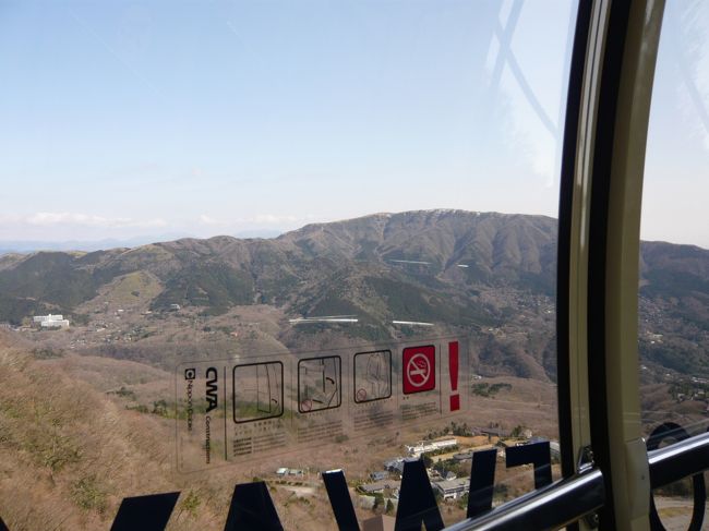 翌朝ロープウエイで大湧谷へ