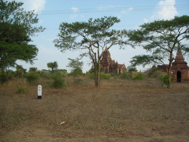 バガン巡り出発です！<br />走っているとどんどん遺跡が。<br />ワクワクです。