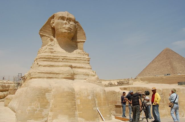 スフィンクスの足元では撮影をしていました。