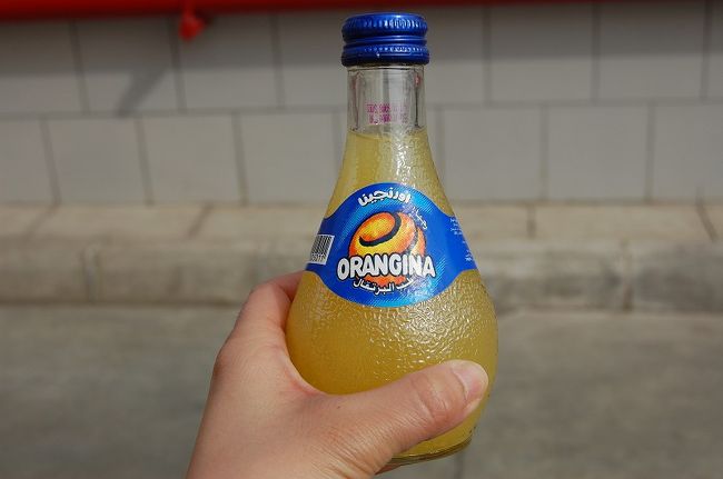 ホテルに戻り、夕食まで休憩です。私は早速ホテルの近くにあったガソリンスタンドにあるコンビニのようなお店に行ってみました。フランスに行った時に飲んだオレンジーナを発見しました。炭酸のオレンジジュースなんですが、とってもおいしいんです。なつかしい味！