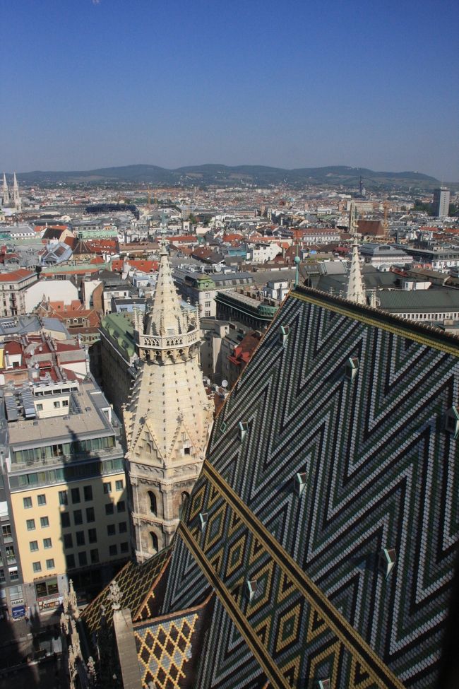 屋根瓦のモザイクが美しい。