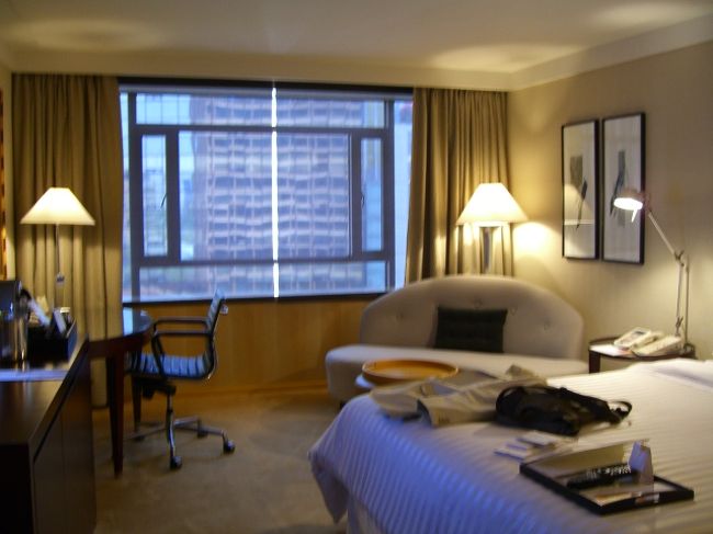 それから、カメラマンさんは、「チョースンホテル？」と聞いて、「イエス」と言うと、スーツケースを持って、一緒にそばまで送ってくれた。<br />ウェスティンは、そのスタジオから徒歩3分。かなーり、近かったのね。<br /><br />カメラマンさんに「カムサミダ(ありがとう)」と言って、別れると、ウェスティンのベルボーイが、荷物を運んで、フロントに案内してくれた。<br />チェックインするには、少し早いので、無理かなぁ・・と思ってたけど、できた。<br />そのまま、ベルボーイに部屋まで案内される。<br />荷物も運んでくれたし、いちおー、欧米式にチップを渡そうとすると、「ダイジョウブデス」と辞退された。「かっちょいいーー♪」夫婦2人で言う。実際、かなーりのイケメンだった。さーすがウェスティン、教育が行き届いているねぇ。それとも彼がかっこいいのか？♪どっちでもいいや。目の保養もできたしww。(=ﾟωﾟ=) ポッ♪