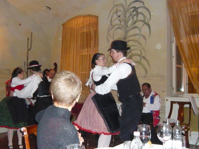 　このお魚料理のメインとともに、ダンスのメンバーが出てきました。<br />　ものすごく速いステップ。スカートくるくる。おおー、すごーい、すごーい！