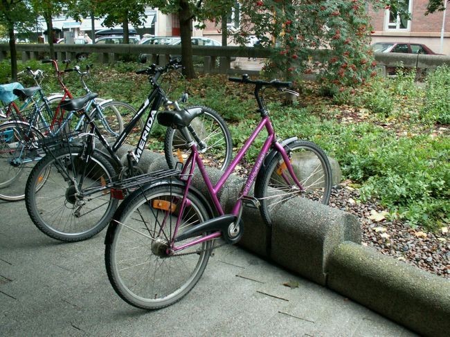 「ムーミン谷博物館」でみつけた<br />自転車置き場です。<br />なんか、おしゃれ〜な感じではないですか？<br />石に切り込みを入れただけなのに・・・・<br /><br />