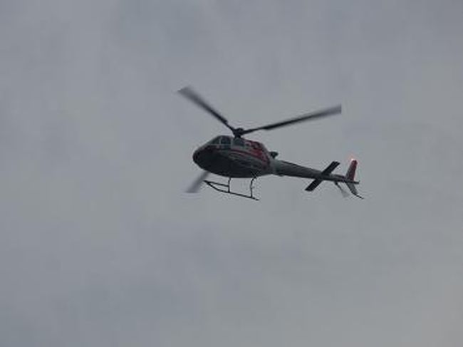 どなたかがヘリコプター乗ったみたいで、<br />ヘリコプターが動き出しました。