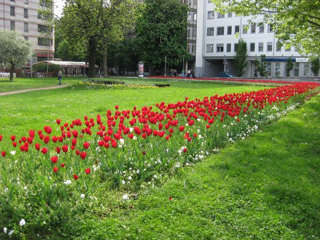 バスターミナルへ。<br />ターミナル近くの広場。