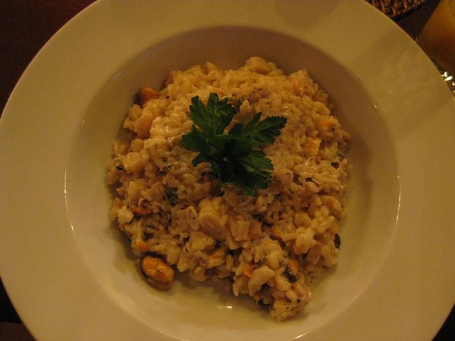 シーフードリゾット。<br />今回の旅の食事の中で、一番おいしかった！