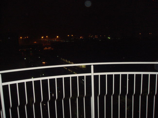 そのバルコニーからの夜景は素晴らしいけど…、写りませんな。