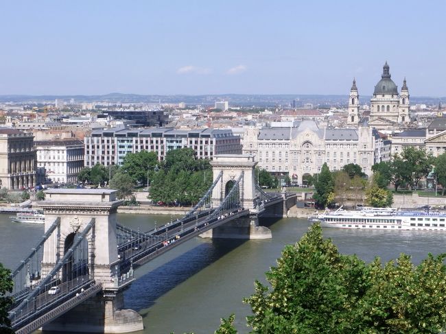 上から眺めるくさり橋。