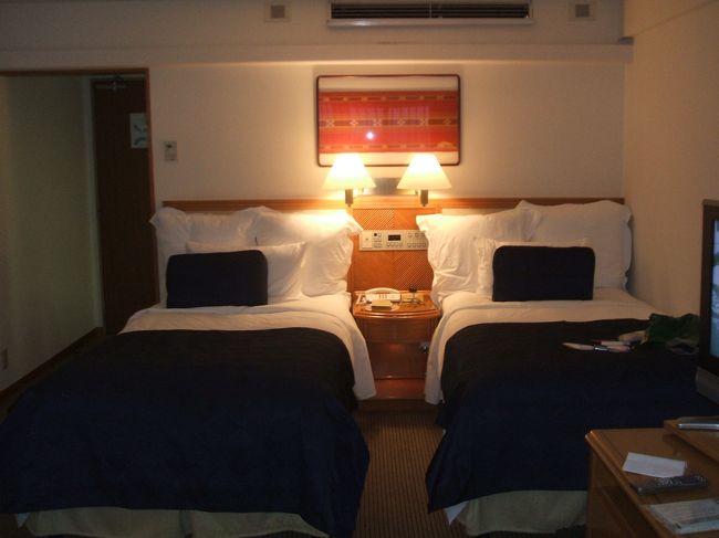 ２日目は、シーカヤックやシュノーケルで海に入っていたので画像があまりありません・・・ごめんなさい。なので、少し宿泊したお部屋をご紹介です。<br /><br />写真の左奥が入り口です。入って左側に、ミニバーがあったり、洗面台、クローゼットがあります。洗面台の反対側にバスルーム・トイレがあります。入り口を入った正面には、ソファーとテーブル、ライティングデスクなどがあってお部屋内でもゆっくり過ごせます。<br /><br />写真のベッドは、朝から夕方までセットです。夕方になるとターンダウンがあり、ベッドの上にある紺色のクッションとベッドカバーが外され、ナイトテーブルにミネラルウォーターとグラスがセットされます。