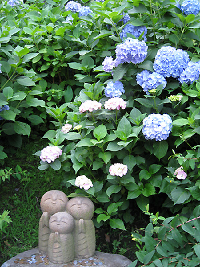 ここのお寺のお地蔵様は3人家族でとってもかわいいんです。