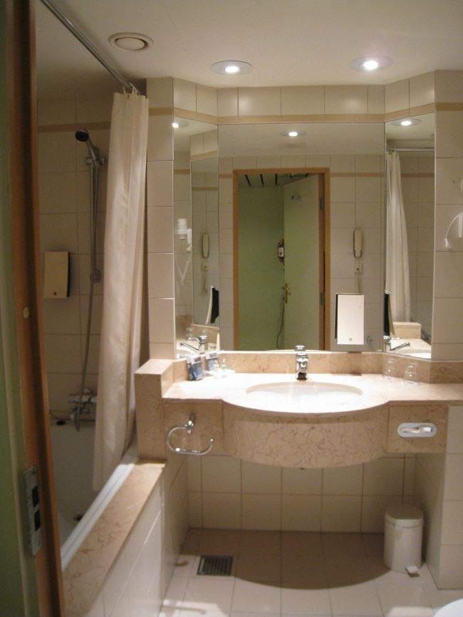 バスルーム。シャワー板じゃなく、シャワーカーテンで良かった。