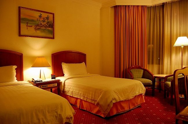 部屋も古い…<br />普通なのですが、なんかちょっとどんよりした感じ。<br /><br />ま、でも寝るだけですからね。<br />スリッパはありません。<br />タオルも置いてなくて、電話して持ってきてもらいました。<br />置くのを忘れてたみたい…(^ ^;Δ