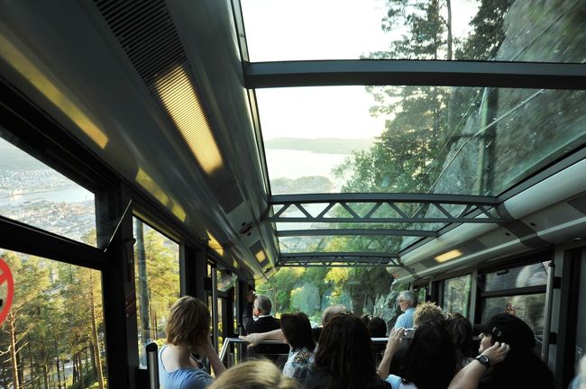 下りケーブルの中です