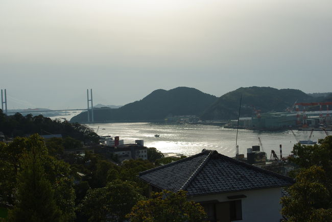 日が傾いた頃にグラバー園に行くと、太陽が海面に反射して、神々しいとも思える景色・・・！