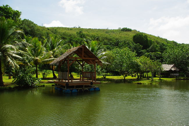 先住民の村を再現した地域。<br /><br />クルーズの途中、ここに上陸して休憩します。
